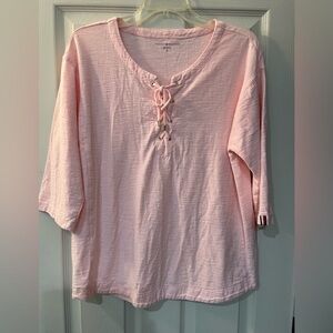 Tommy Hilfiger Light Pink Lace-Up Blouse size M